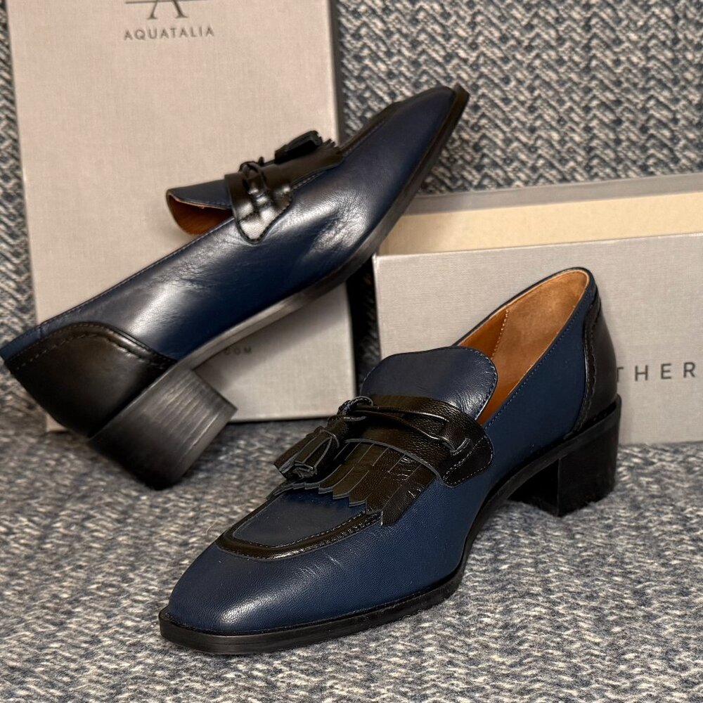 Aquatalia Heeled Loafers Size 8.5